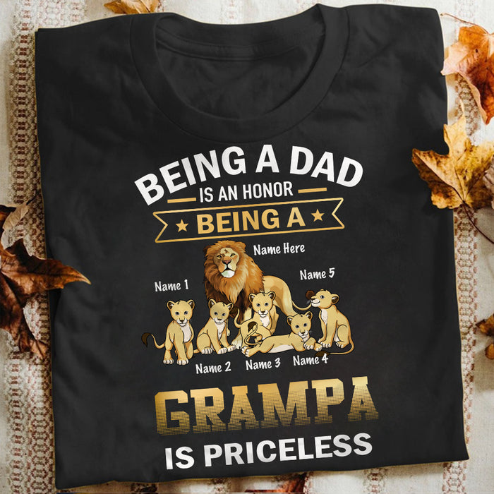 Personalized Dad Grandpa Lion T Shirt MY201 30O34 1