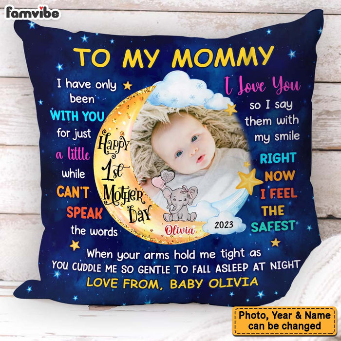 Personalized Baby First Mother's Day Gift Animal Theme Upload Photo Pillow 31538 1