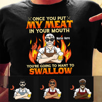 Personalized Dad Swallow Meat BBQ Grill T Shirt JL62 25O53 thumb 1