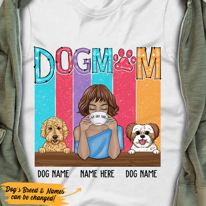 Personalized Colorful Dog Mom T Shirt FB31 65O36 1