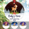 Personalized Deer Baby First Christmas Ceremic Ornament OB132 29O58 1
