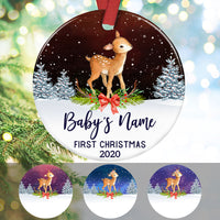 Personalized Deer Baby First Christmas Ceremic Ornament OB132 29O58 thumb 1
