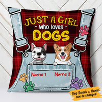 Personalized Just A Girl Who Loves Dog Pillow FB33 67O53 (Insert Included) thumb 1