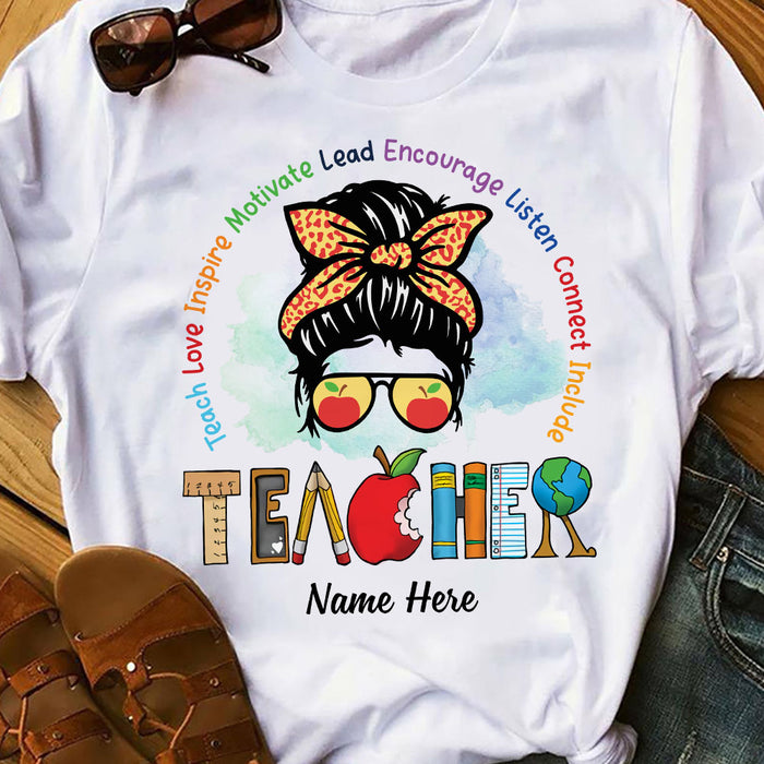 Personalized Teacher Teach Love Inspire T Shirt JN41 95O58 1