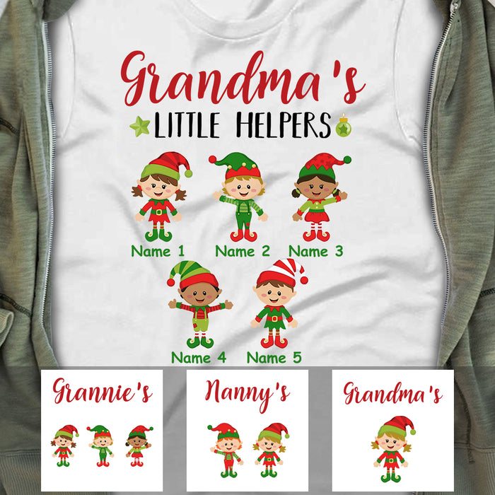 Personalized Grandma Little Helpers Christmas T Shirt OB61 85O34 1