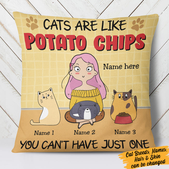 Personalized Cat Around Girl Pillow JR201 65O36 (Insert Included) 1