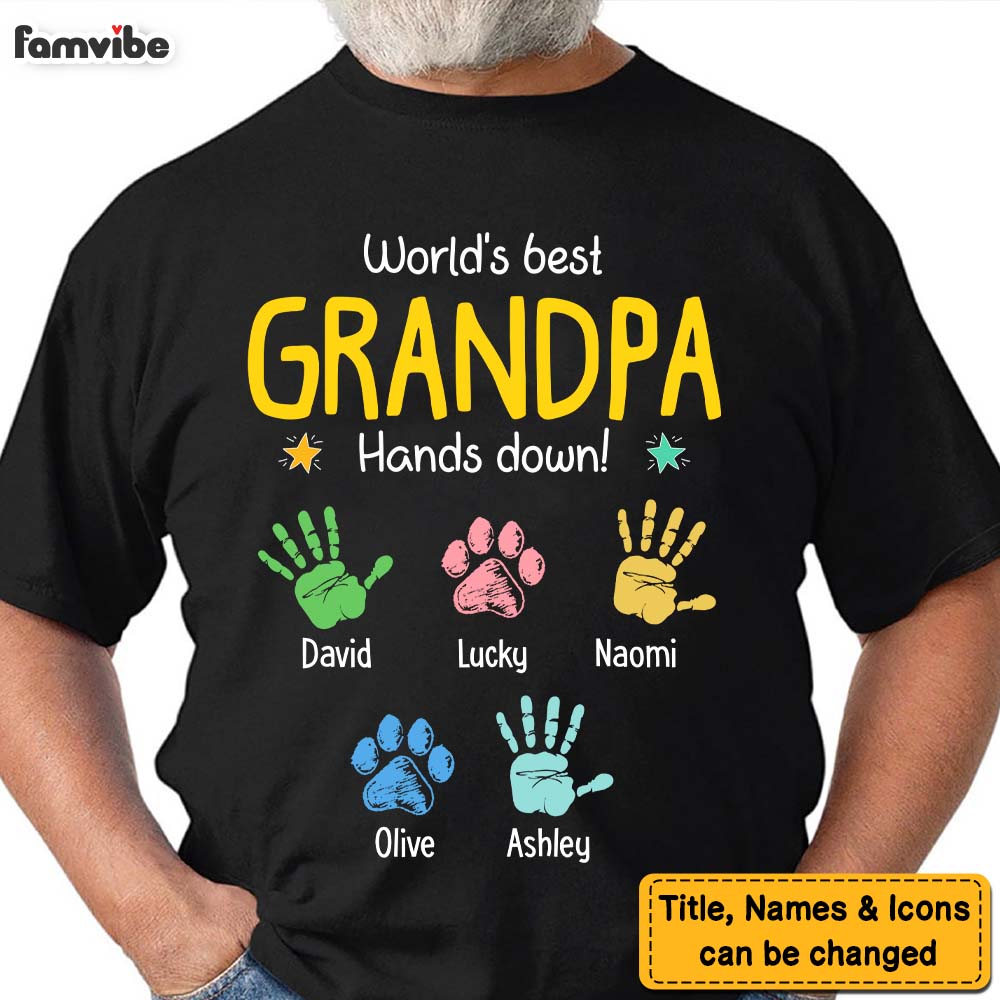 Personalized Gift For Grandpa Hands Down Shirt Hoodie Sweatshirt 31289 Primary Mockup