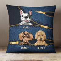 Personalized Dog Peeking Pillow  JR136 81O60 (Insert Included) thumb 1