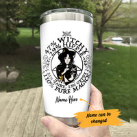 Personalized Halloween Witch Percentage White Steel Tumbler JL151 30O53 thumb 1