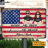 Personalized Patriotic Gifts For Couples Husband Wife Home of The Free Metal Sign 26177 1