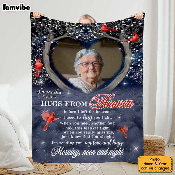 Personalized Memorial Cardinal Gift Hugs From Heaven Blanket 30062 ...