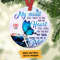 Personalized Memorial Mom Dad Butterfly Heaven Ornament OB275 99O60 thumb 1
