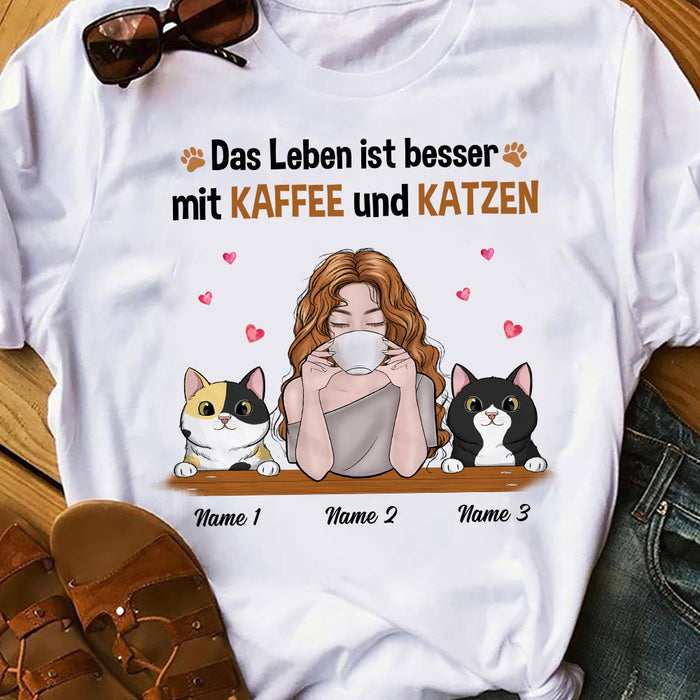 Personalized Cat Mom German Katze Mutter T Shirt AP162 26O53 1