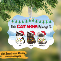 Personalized Christmas Cat Mom Belongs To  MDF Ornament NB23 65O47 thumb 1