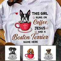 Personalized Coffee Jesus and Dogs T Shirt OB61 29O47 thumb 1