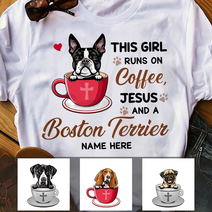 Personalized Coffee Jesus and Dogs T Shirt OB61 29O47 1