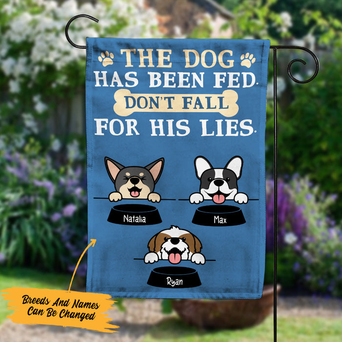 Personalized Dog Has Been Fed Garden Flag JL72 67O57 1