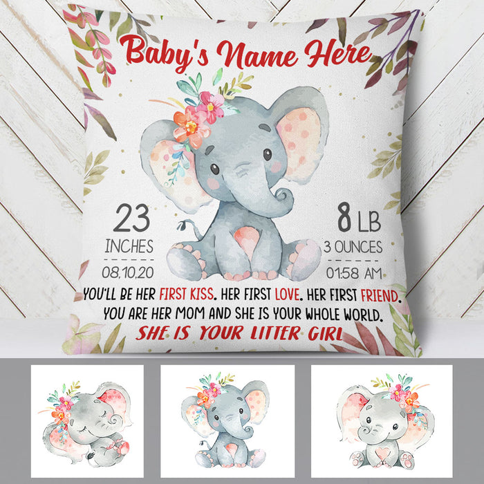 Personalized Mom First Mother Day Elephant Pillow FB222 26O60 (Insert Included) 1