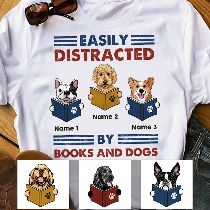 Personalized Easily Distracted By Book And Dog T Shirt JN71 25O58 1