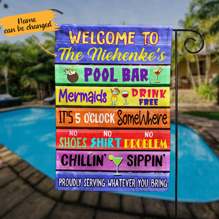 Personalized Pool Bar Rules Flag AG182 85O65 1
