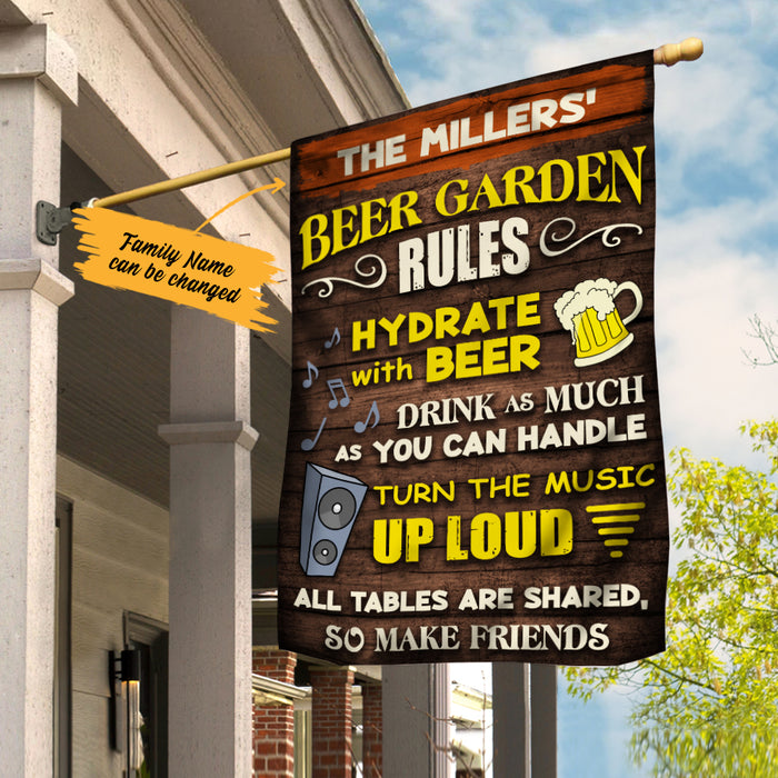 Personalized Beer Garden Rules Gardening Flag AG191 67O36 1
