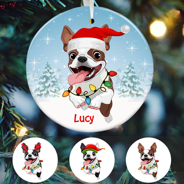 Personalized Boston Terrier Dog Christmas Light  Ornament OB261 95O47 1