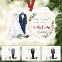 Personalized Our First Christmas Married MDF Ornament NB41 29O58 thumb 1