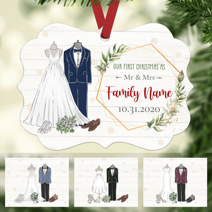 Personalized Our First Christmas Married MDF Ornament NB41 29O58 1