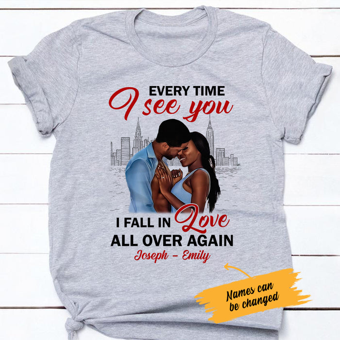Personalized I Fall In Love Again BWA Couple T Shirt AG271 29O47 1
