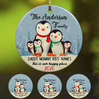 Personalized Christmas Penguin Family Ornament OB22 85O60 thumb 1