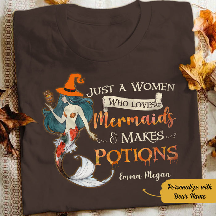 Personalized Mermaid Witch Potions Halloween T Shirt AG271 28O58 1