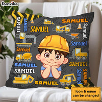 Personalized Construction Excavator Custom Name Pillow 30894 thumb 1