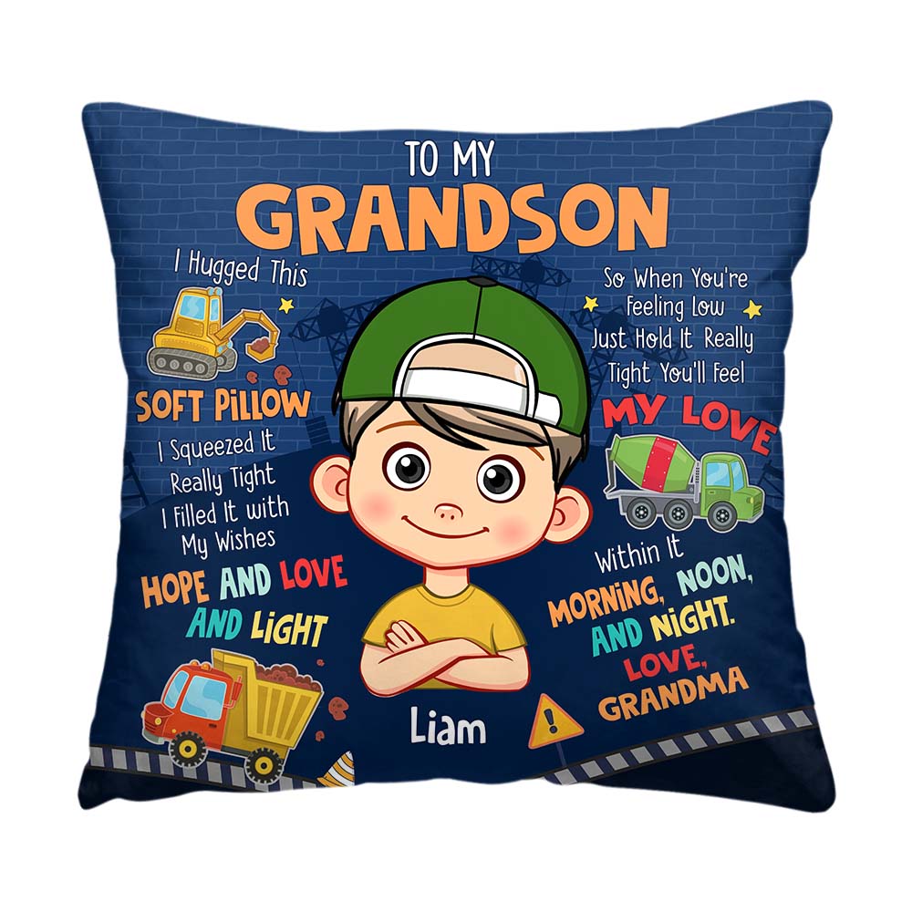 Personalized Gift For Grandson Construction Hug This Pillow 31017 Primary Mockup