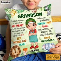 Personalized Gift For Grandson Woodland Animals Hug This Pillow 30810 thumb 1