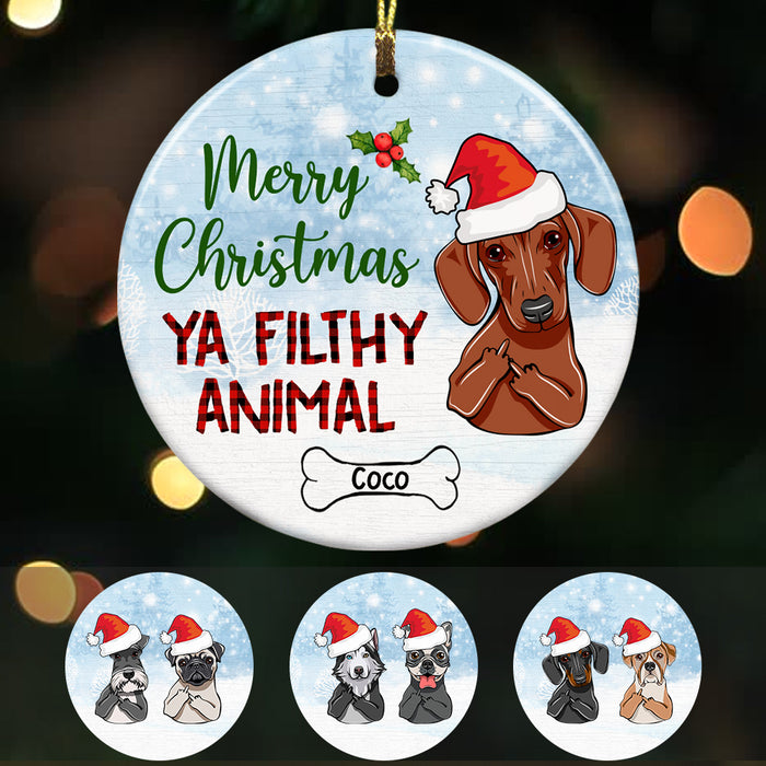 Personalized Ya Filthy Animal Dog Christmas  Ornament OB154 85O58 1