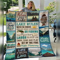 Lake Rules Fleece Blanket JN297 67O47 thumb 1