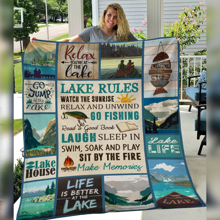 Lake Rules Fleece Blanket JN297 67O47 1