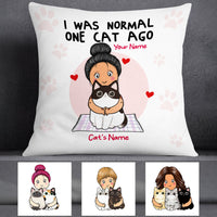 Personalized Cat I Was Normal Pillow JR231 30O53 (Insert Included) thumb 1