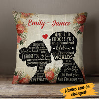 Personalized Valentine Couple I Choose You Pillow  JR112 81O34 (Insert Included) thumb 1