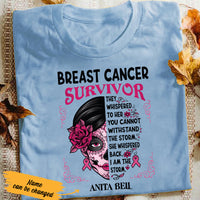 Personalized Skull Girl Breast Cancer T Shirt AG253 85O36 thumb 1