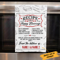 Personalized Family Kitchen Couple Marriage Recipe Towel  DB162 81O34 thumb 1