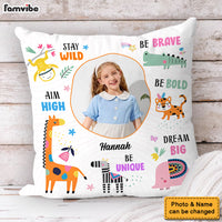 Personalized Affirmations Gift For Granddaughter Stay Wild Safari Animals Pillow 31750 thumb 1