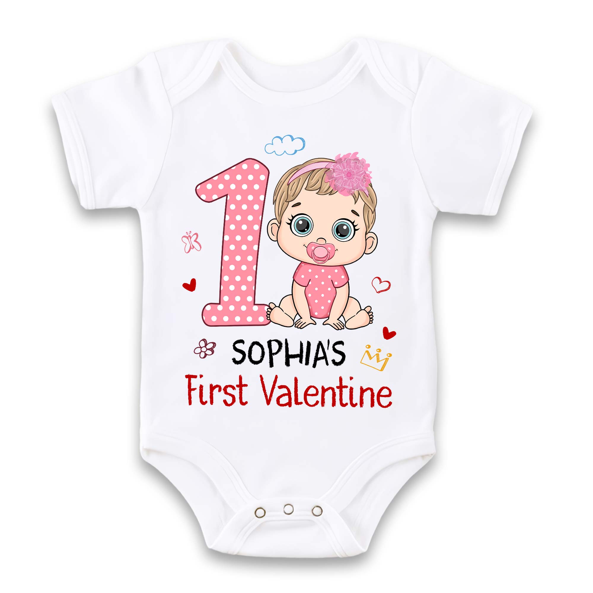 Personalized Gift For Baby First Valentine Baby Onesie 31286 Primary Mockup