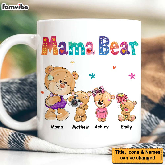 Personalized Mama Bear Colorful Flower Mug 25231 1