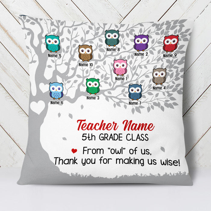 Personalized Teacher Owl Of Us Pillow JN31 95O34 1