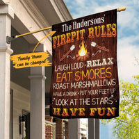 Personalized Fire Pit Rules Gardening Flag AG141 65O58 thumb 1