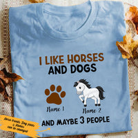 Personalized I Like Horse And Dog T Shirt DB82 30O53 thumb 1
