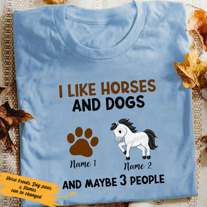 Personalized I Like Horse And Dog T Shirt DB82 30O53 1