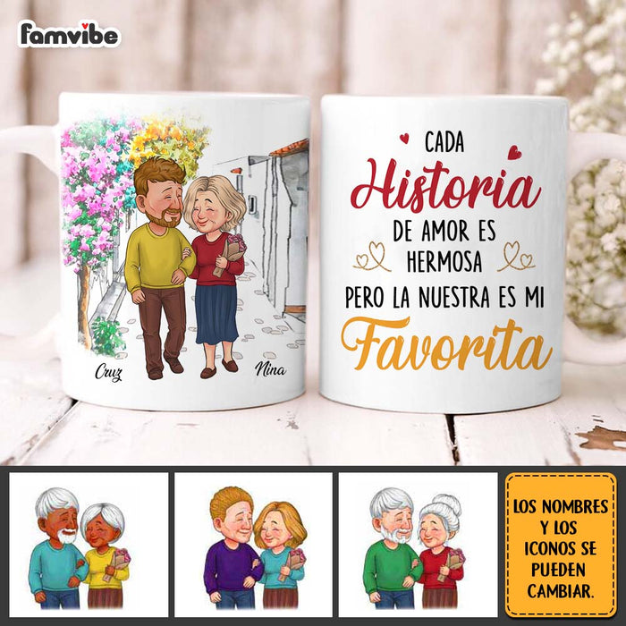 Personalized Couple Spanish Cada Historia De Amor Es Hermosa Mug 31073 1