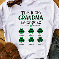 Personalized Lucky Grandma Nana Irish St Patrick's Day T Shirt JR221 81O53 thumb 1